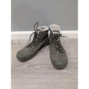 Palladium Pampa Earth Unisex Army Green Olive Lace Up Sneaker Boot Shoe M7, W8.5